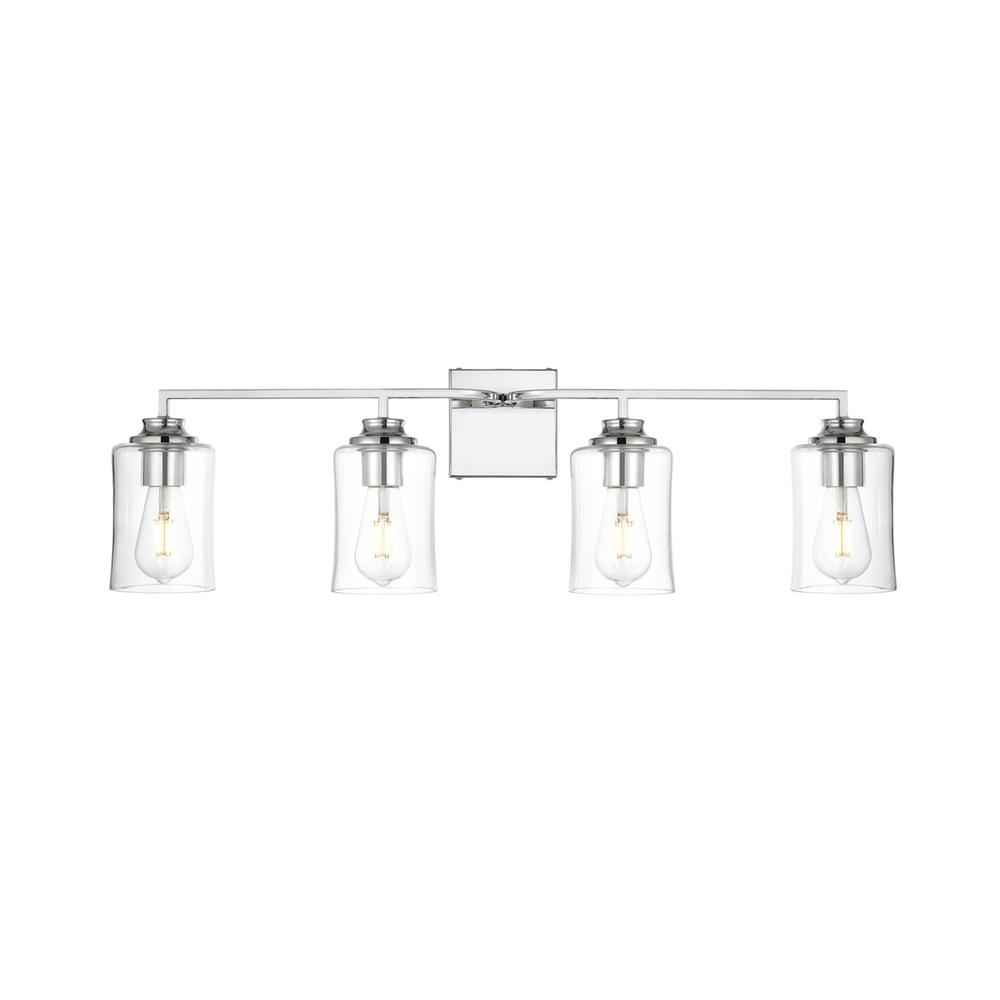 Ronnie 4 light Chrome and Clear Bath Sconce. Picture 1