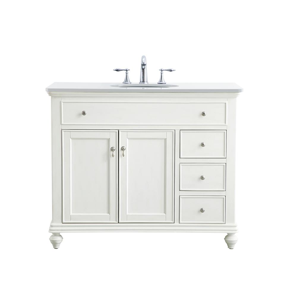 42 inch Single Bathroom vanity in antique white. Picture 1