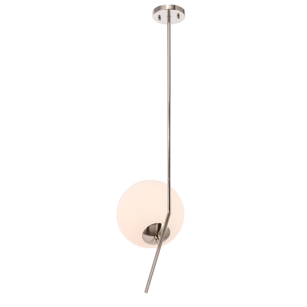 Ryland 1 Light Chrome And Frosted White Glass Pendant. Picture 8