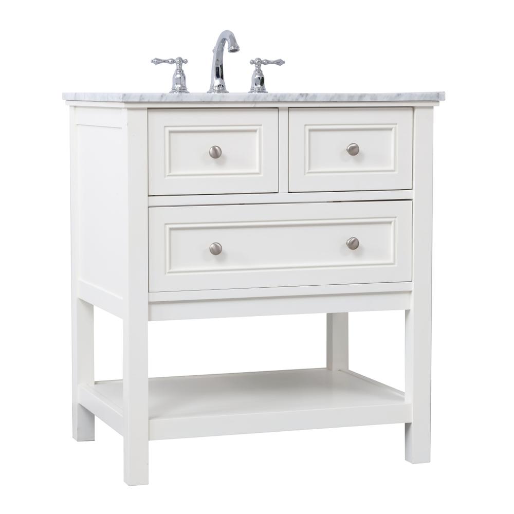 30 in. Single bathroom vanity set in White. Picture 11