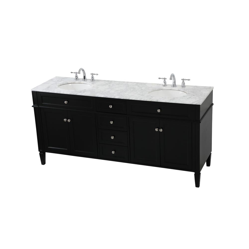72 inch double bathroom vanity in black. Picture 8
