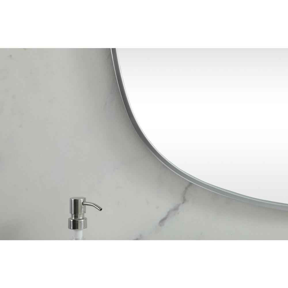 Metal Frame Oval Mirror 30x60 Inch in Silver. Picture 5