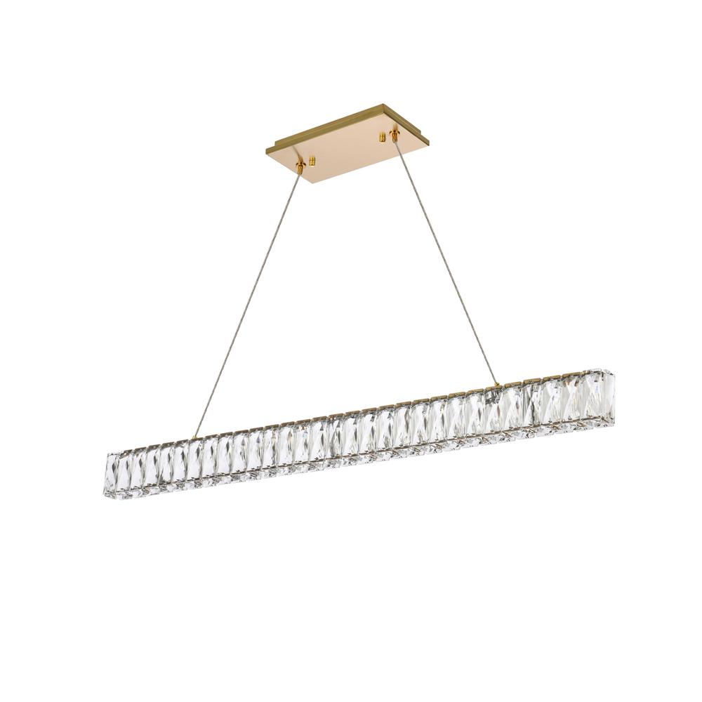 Monroe 38 inch LED linear pendant in gold. Picture 6