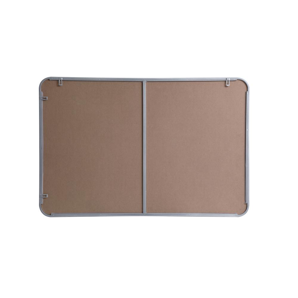 Soft corner metal rectangular mirror 28x42 inch in Silver. Picture 8