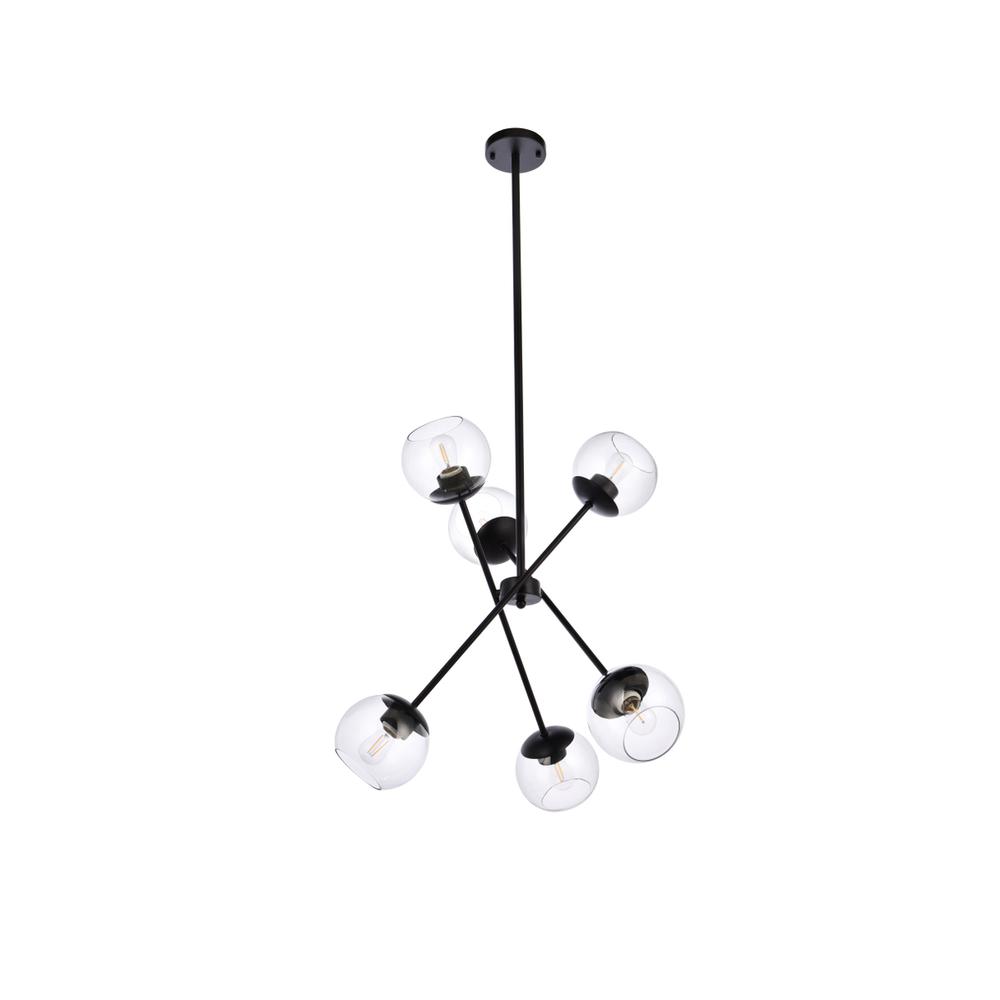 Axl 24 inch pendant in black with clear shade. Picture 6