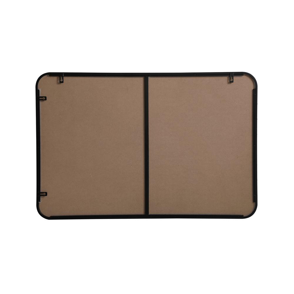 Soft corner metal rectangular mirror 24x36 inch in Black. Picture 8