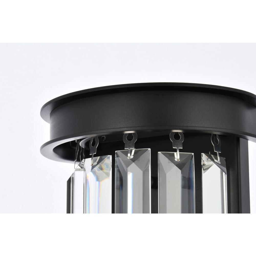 Sydney 2 light Matte Black Wall Sconce Clear Royal Cut Crystal. Picture 3