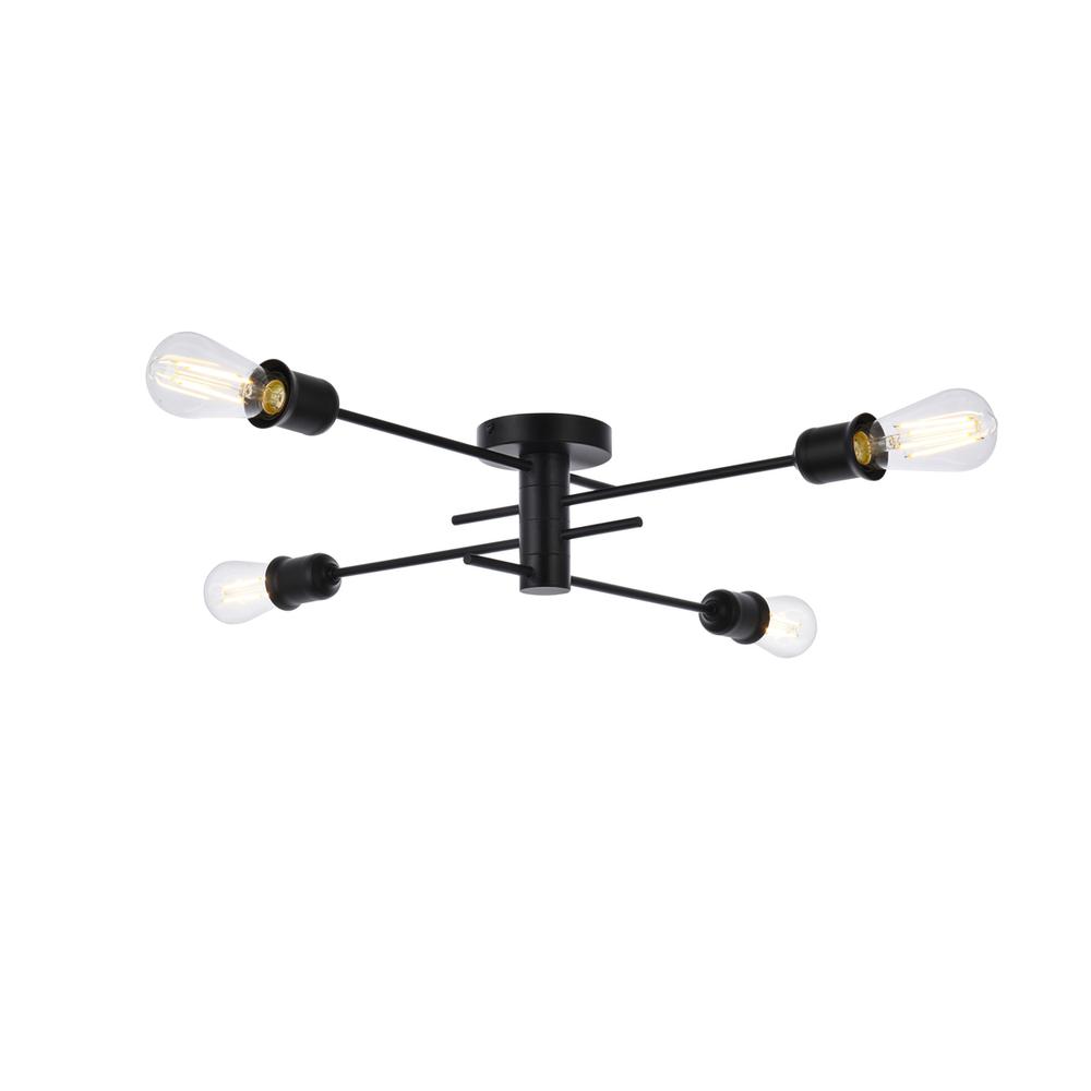 Xavier 4 lights flush mount in black. Picture 1