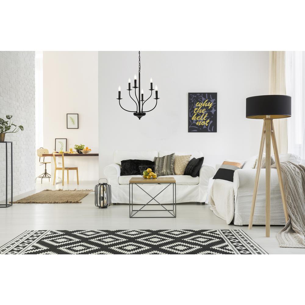 Westley 6 lights pendant in black. Picture 8