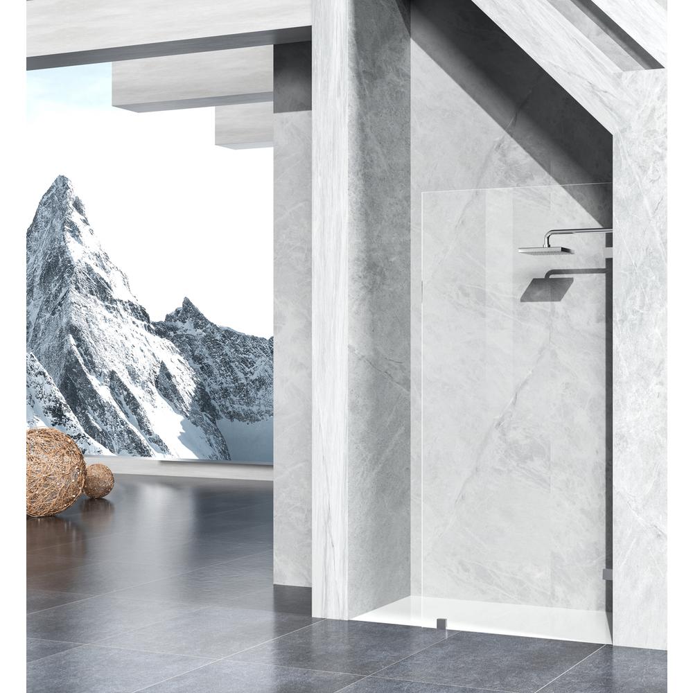 Fixed frameless shower door 35 x 78 Polished Chrome. Picture 2