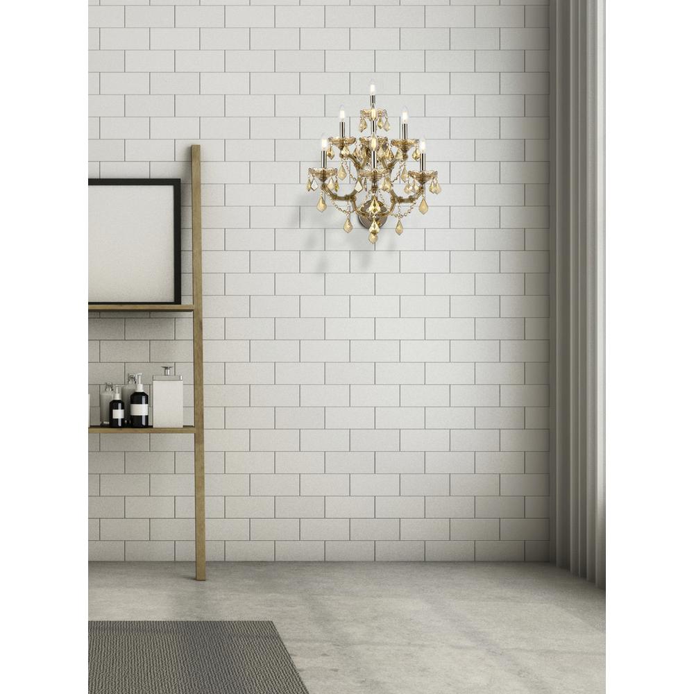 Maria Theresa 7 light Golden Teak Wall Sconce Golden Teak. Picture 7