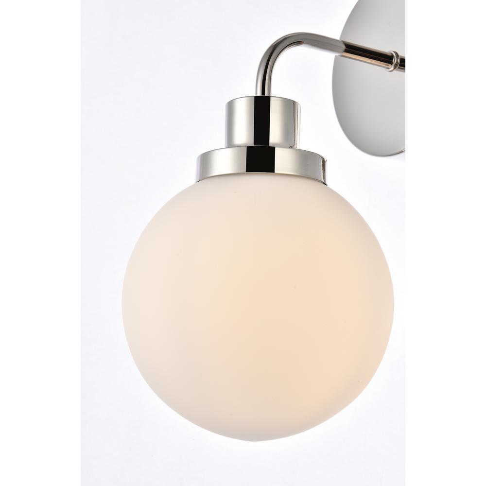 Hanson 1 light bath sconce in polished nickel with frosted shade. Picture 3