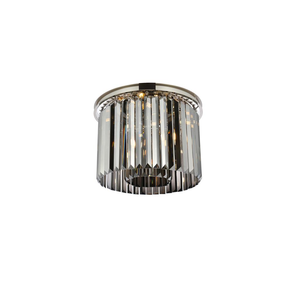 Sydney 6 light polished nickel Flush Mount Silver Shade (Grey) Royal Cut Crystal. Picture 2