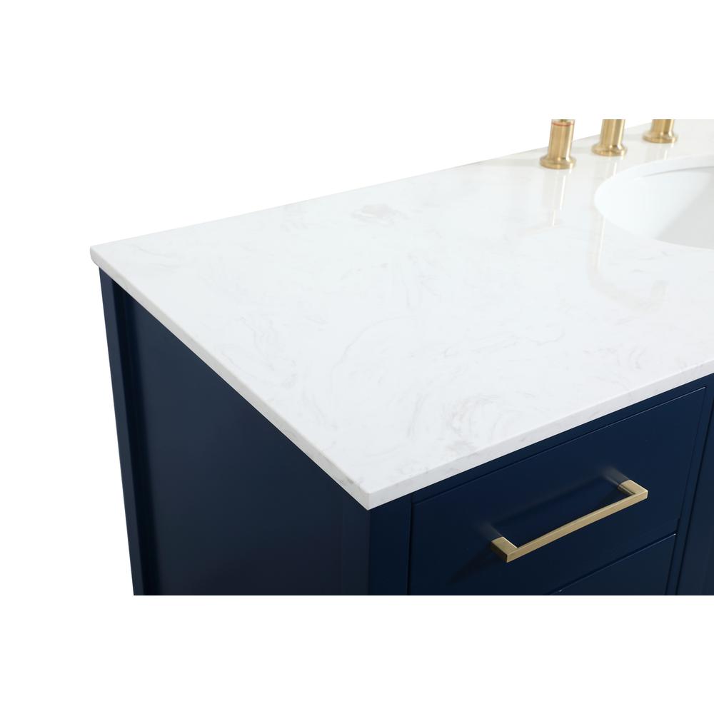 60 inch Single bathroom vanity in blue. Picture 11