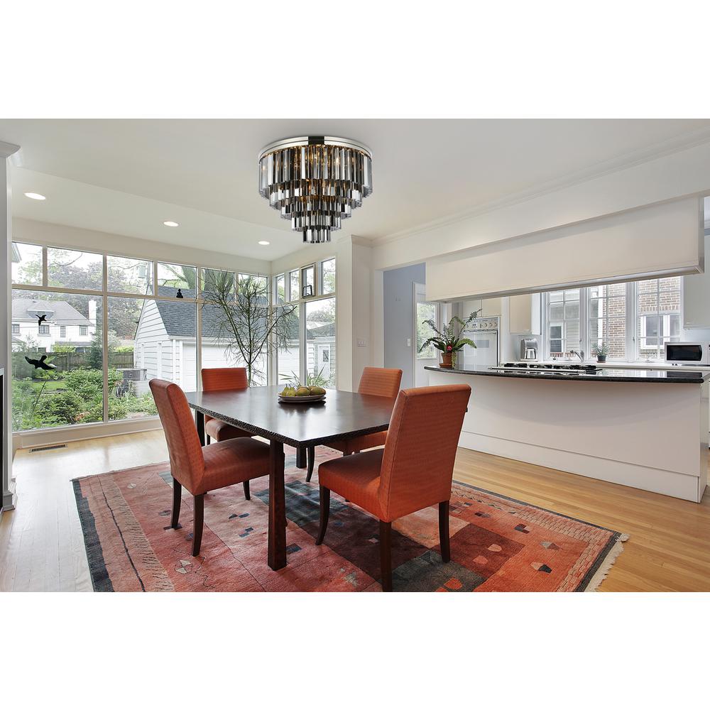Sydney 17 light polished nickel Flush Mount Silver Shade. Picture 7
