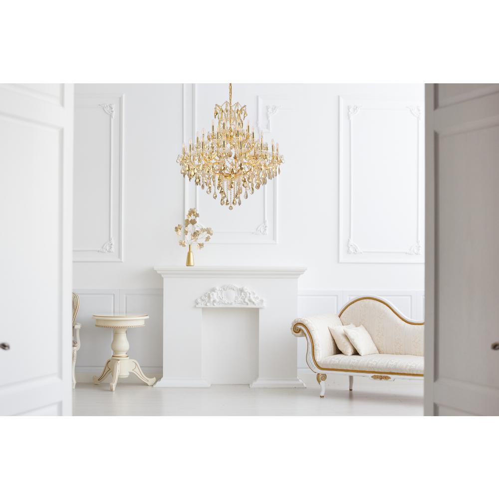 Maria Theresa 37 light Gold Chandelier Golden Teak (Smoky) Royal Cut Crystal. Picture 8