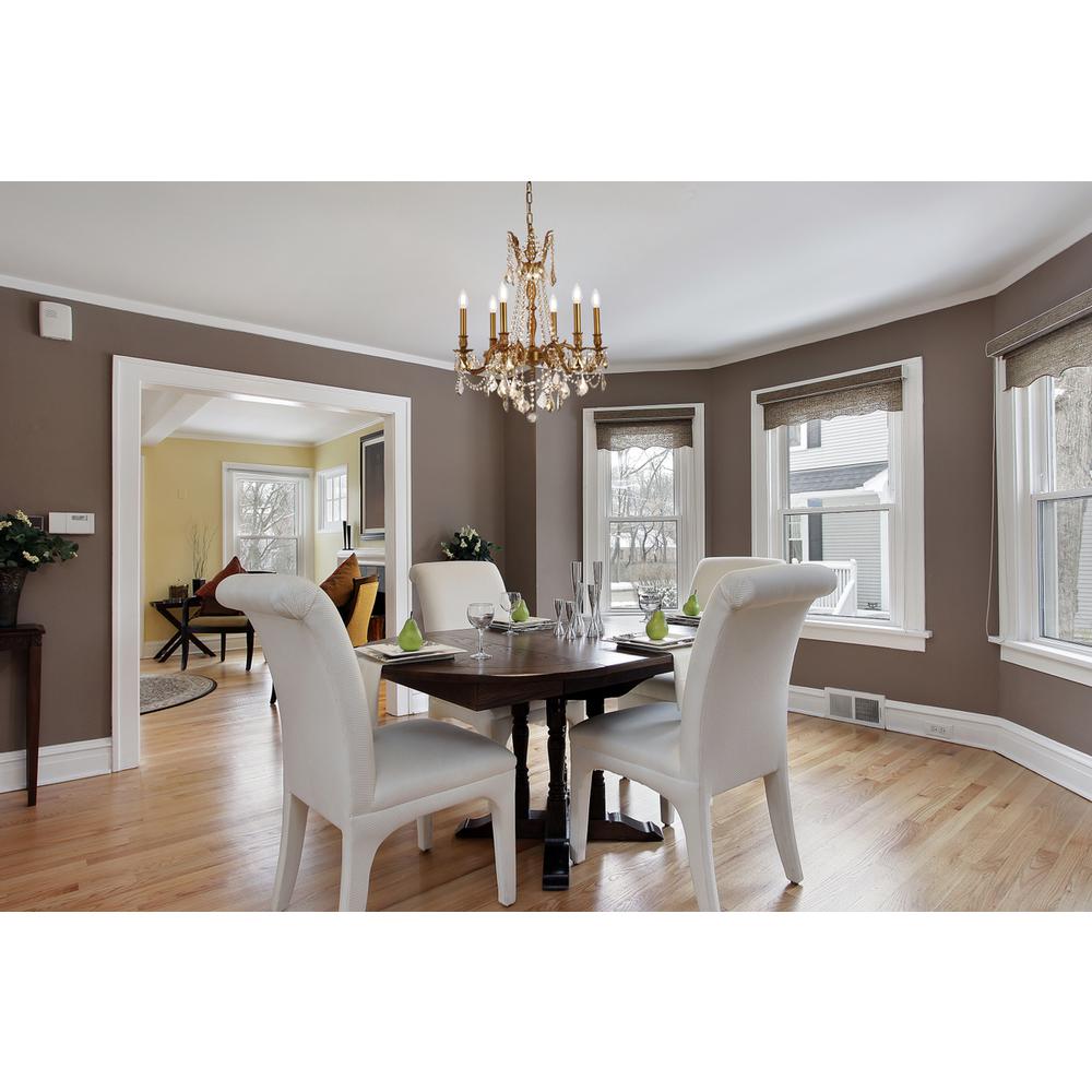 Rosalia 6 light French Gold Chandelier Golden Teak (Smoky) Royal Cut Crystal. Picture 9