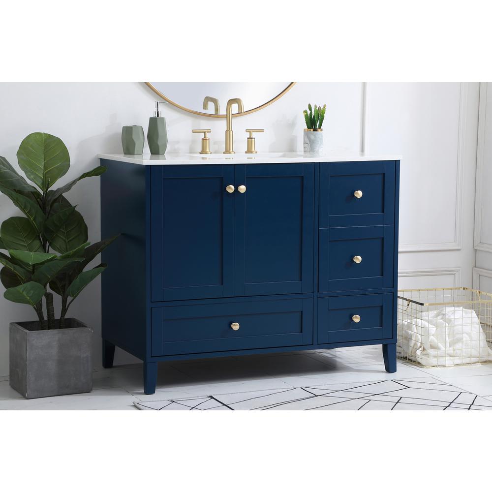 42 inch Single Bathroom Vanity in Blue. Picture 2