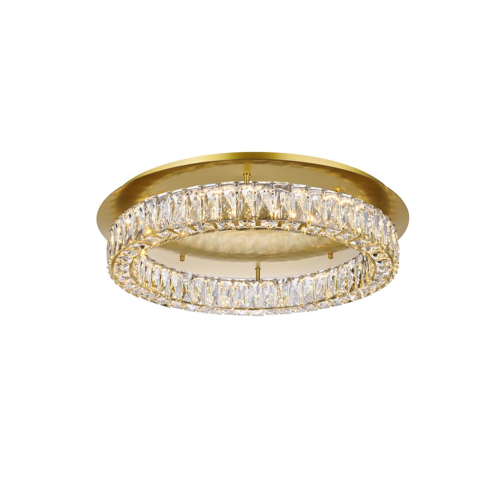 Monroe LED light gold Flush Mount Clear Royal Cut Crystal. Picture 2