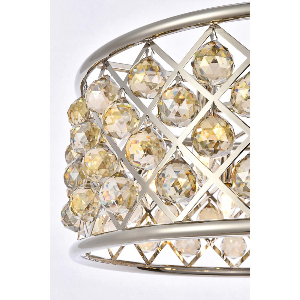 Madison 6 light polished Nickel Chandelier Golden Teak (Smoky) Royal Cut Crystal. Picture 3