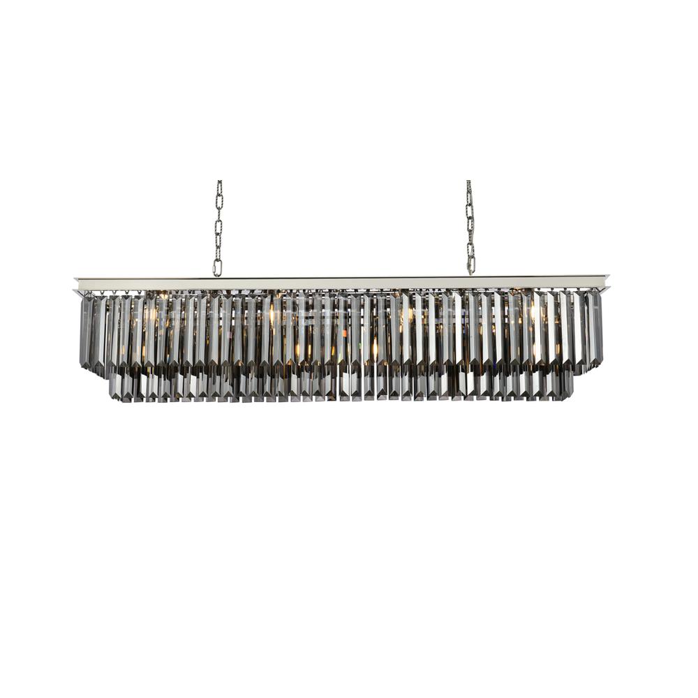 Sydney 12 light polished nickel Chandelier Silver Shade (Grey) Royal Cut Crystal. Picture 2