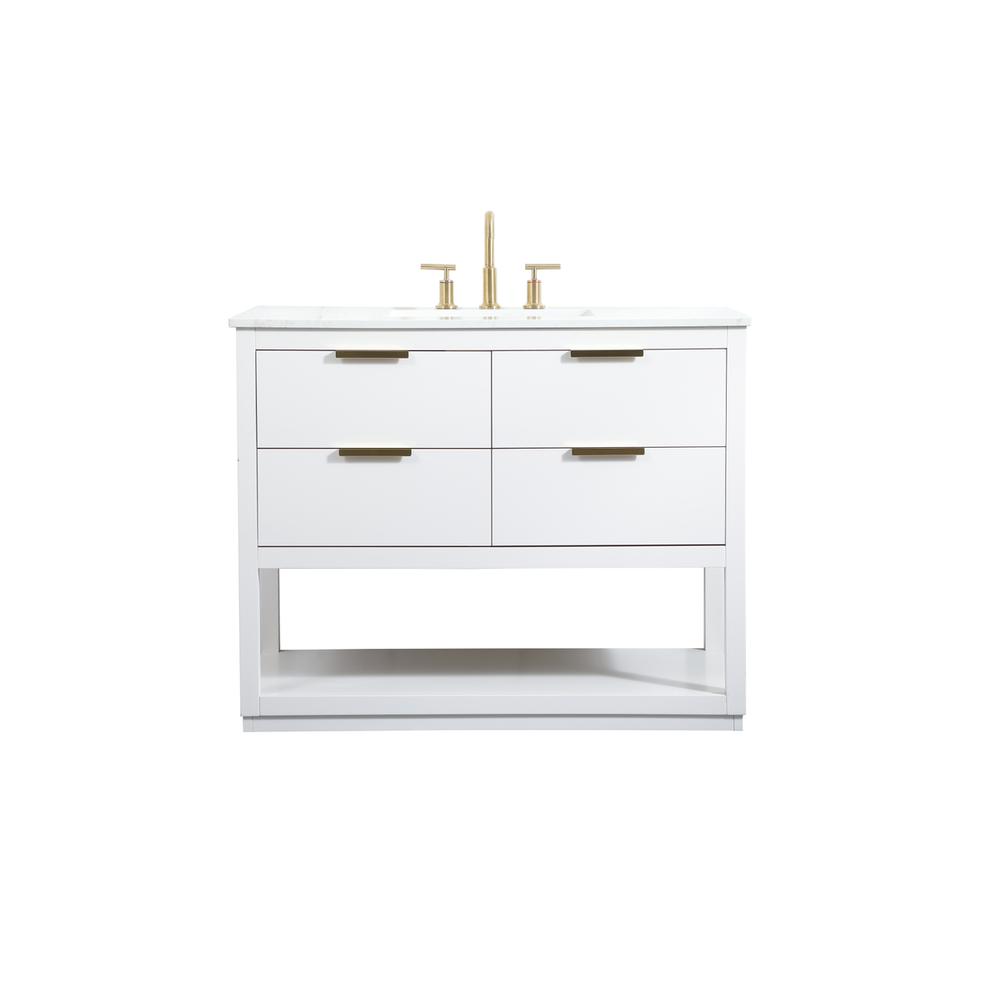 42 inch Single bathroom vanity in white. Picture 1