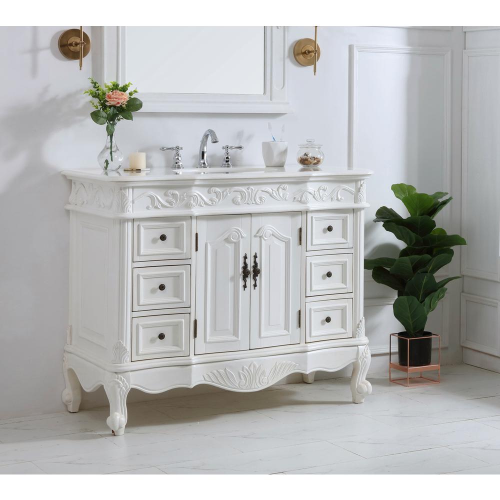 42 inch Single Bathroom vanity in antique white. Picture 2