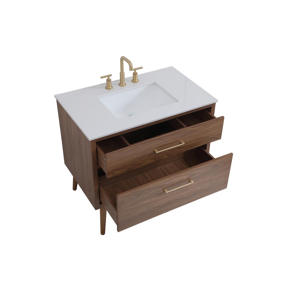 36 inch bathroom vanity in Walnut Brown. Picture 9