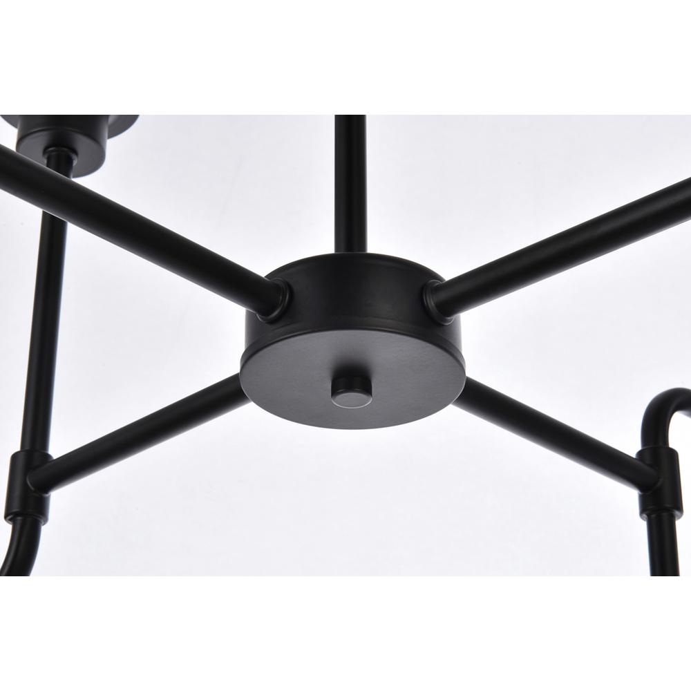 Hanson 8 lights pendant in black with frosted shade. Picture 3