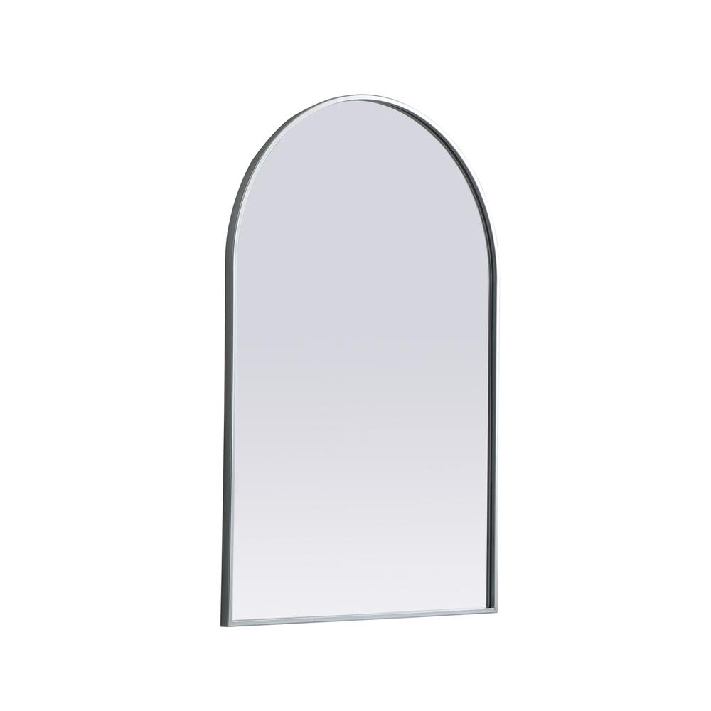 Metal Frame Arch Mirror 27x40 Inch in Silver. Picture 7