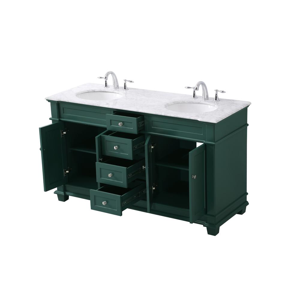 60 inch double bathroom vanity set in black. Picture 9