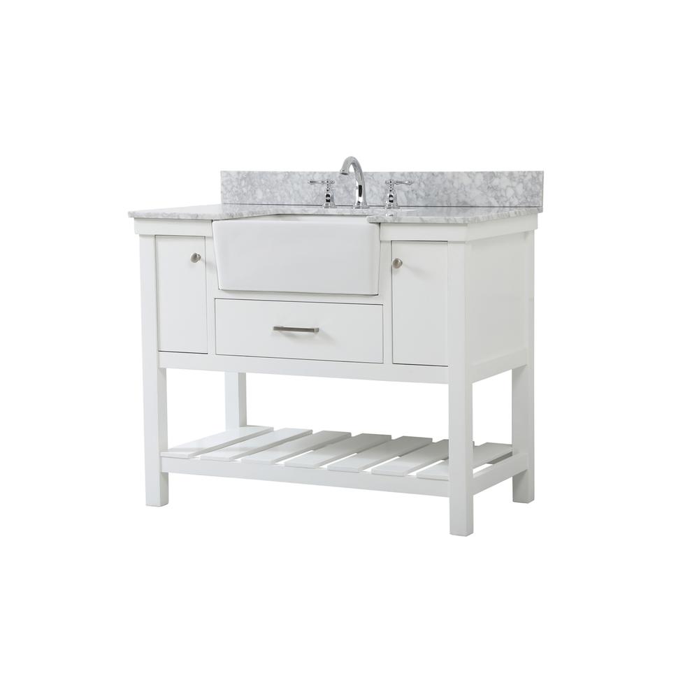 42 inch Single bathroom vanity in white with backsplash. Picture 7