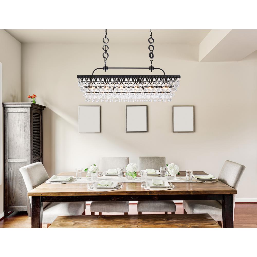 Nordic 40 inch rectangle pendant in black. Picture 8