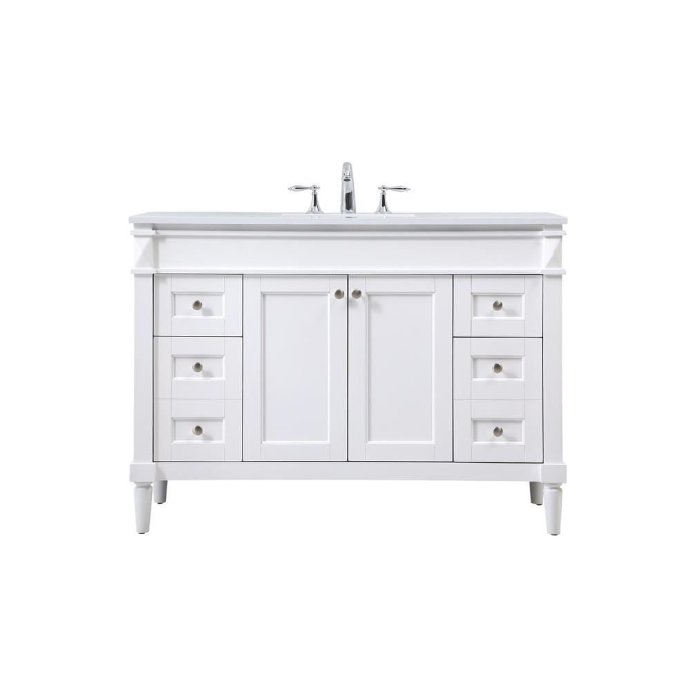 48 inch Single bathroom vanity in white. Picture 1