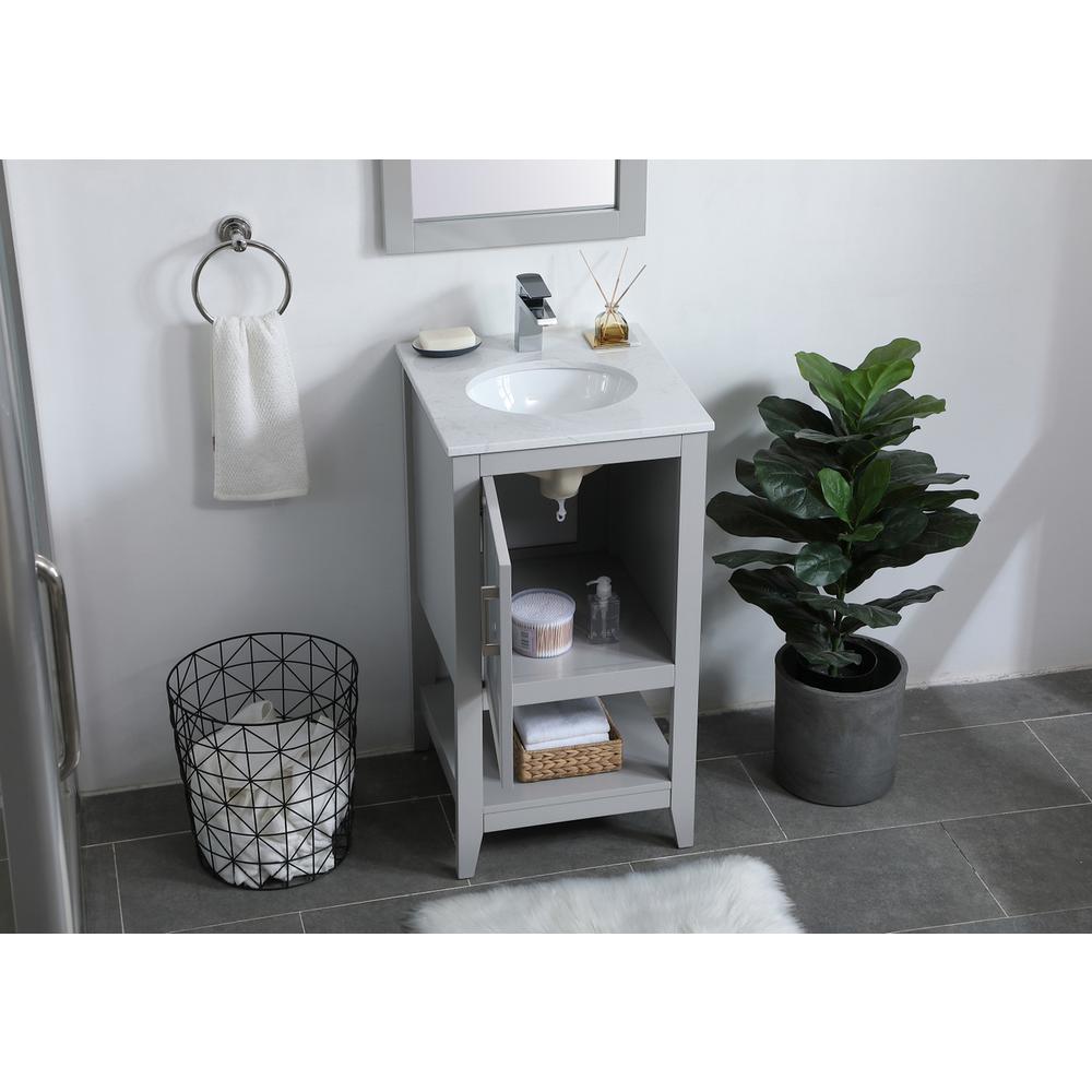 18 inch Single Bathroom Vanity in Grey. Picture 3