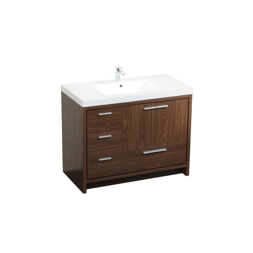 42 inch Single bathroom vanity in Walnut. Picture 8