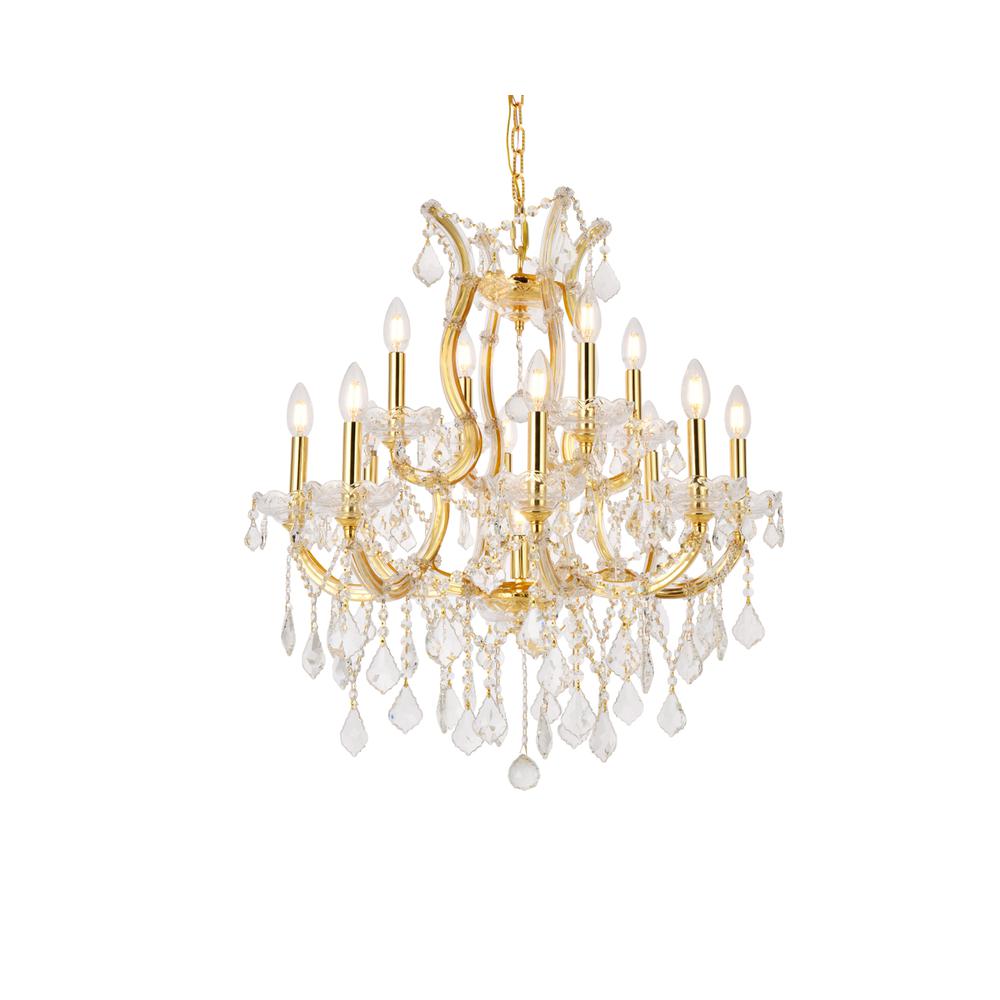Maria Theresa 13 light Gold Chandelier Clear Royal Cut Crystal. Picture 2