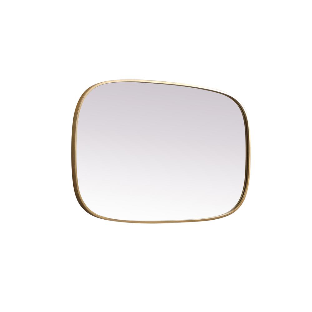 Metal Frame Oval Mirror 24x40 Inch in Brass. Picture 9
