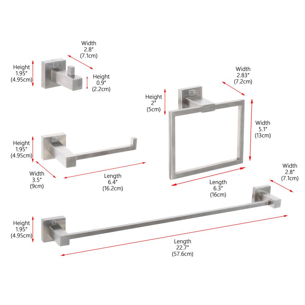 Isla 4-Piece Bathroom Hardware Set in Brushed Nickel. Picture 14