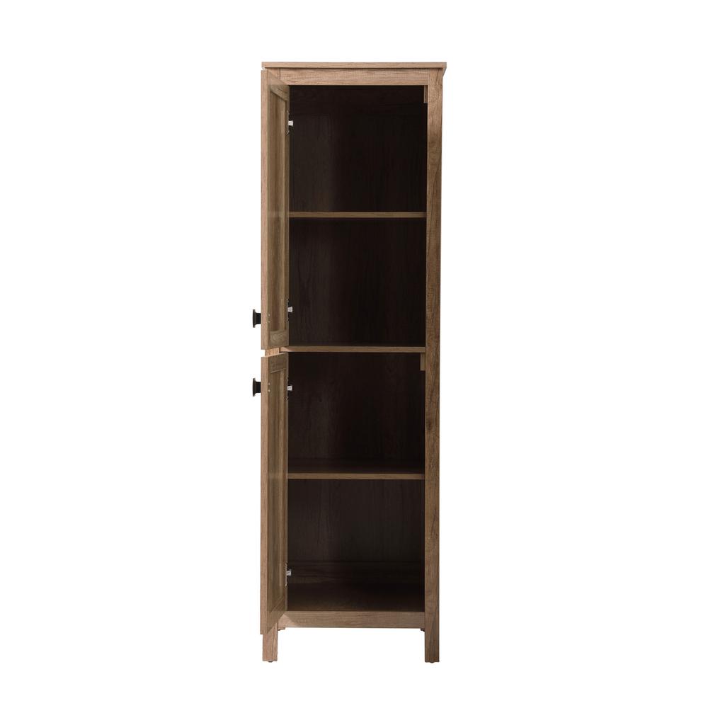 20 Inch Wide Bathroom Linen Storage Freestanding Cabinet In Natural Oak. Picture 4