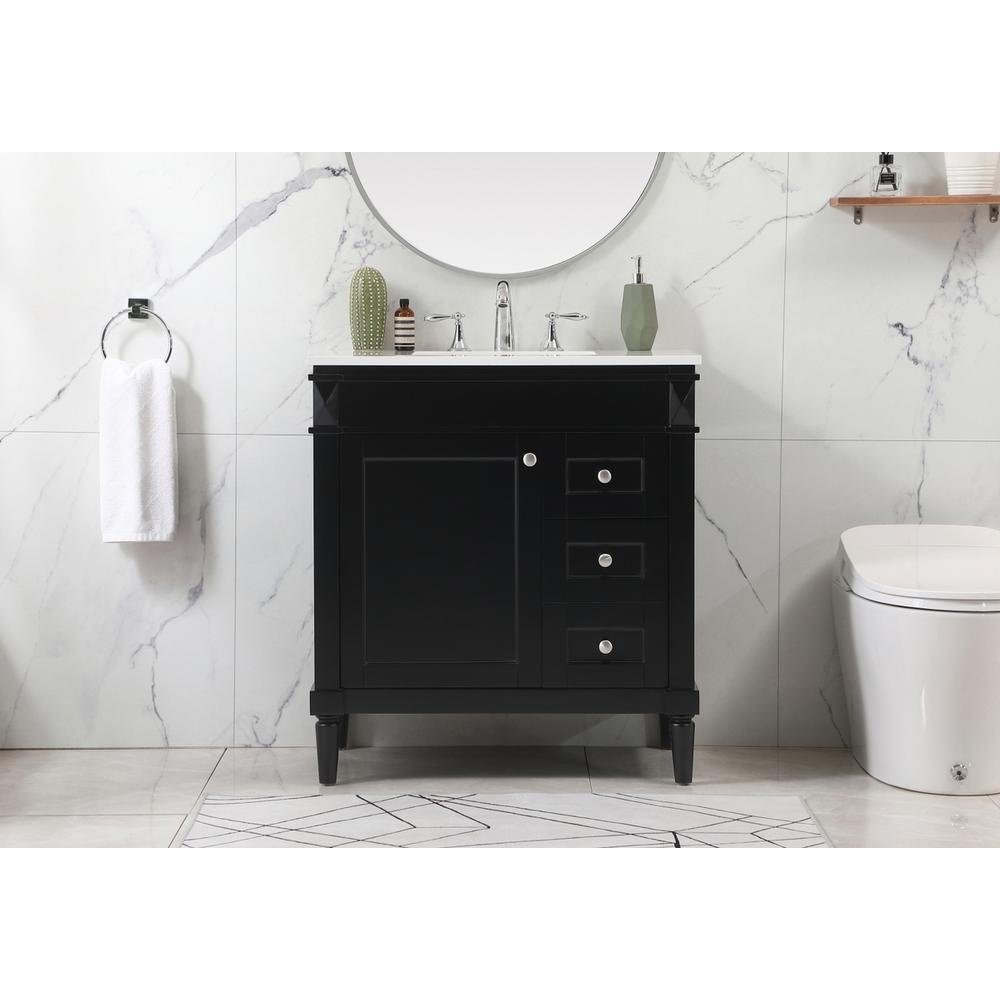 32 inch Single bathroom vanity in black. Picture 14