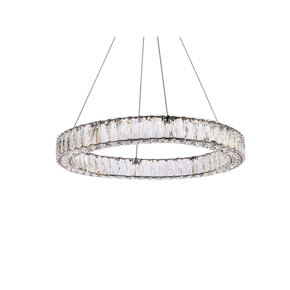 Monroe 26 inch LED round Single pendant in black. Picture 2