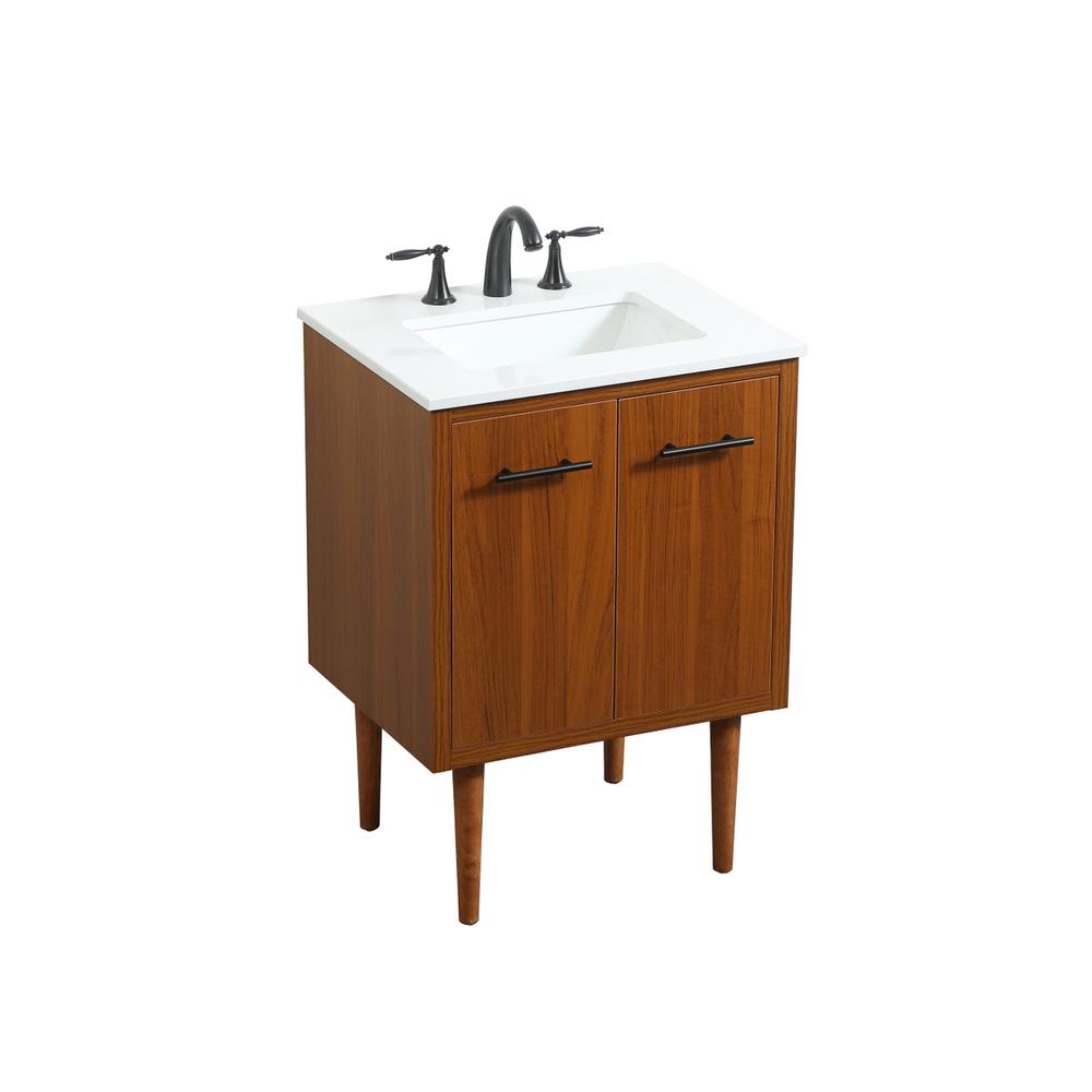 24 inch Single bathroom vanity in teak. Picture 11