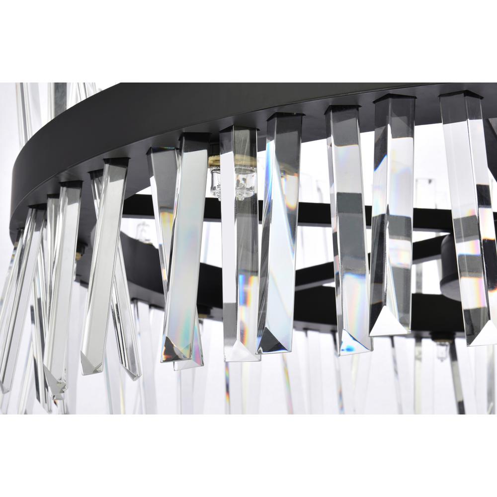 Serephina 32 inch crystal round chandelier light in black. Picture 5