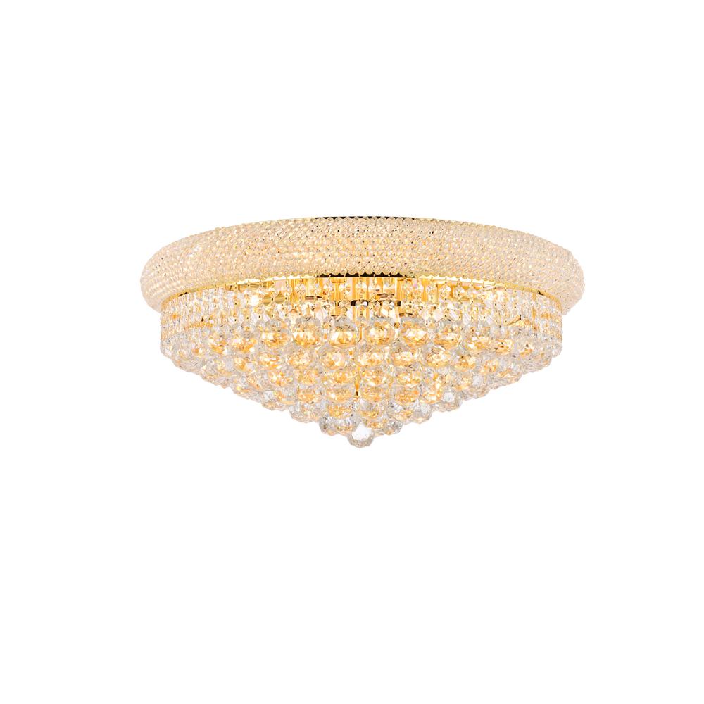 Primo 12 light Gold Flush Mount Clear Royal Cut Crystal. Picture 1
