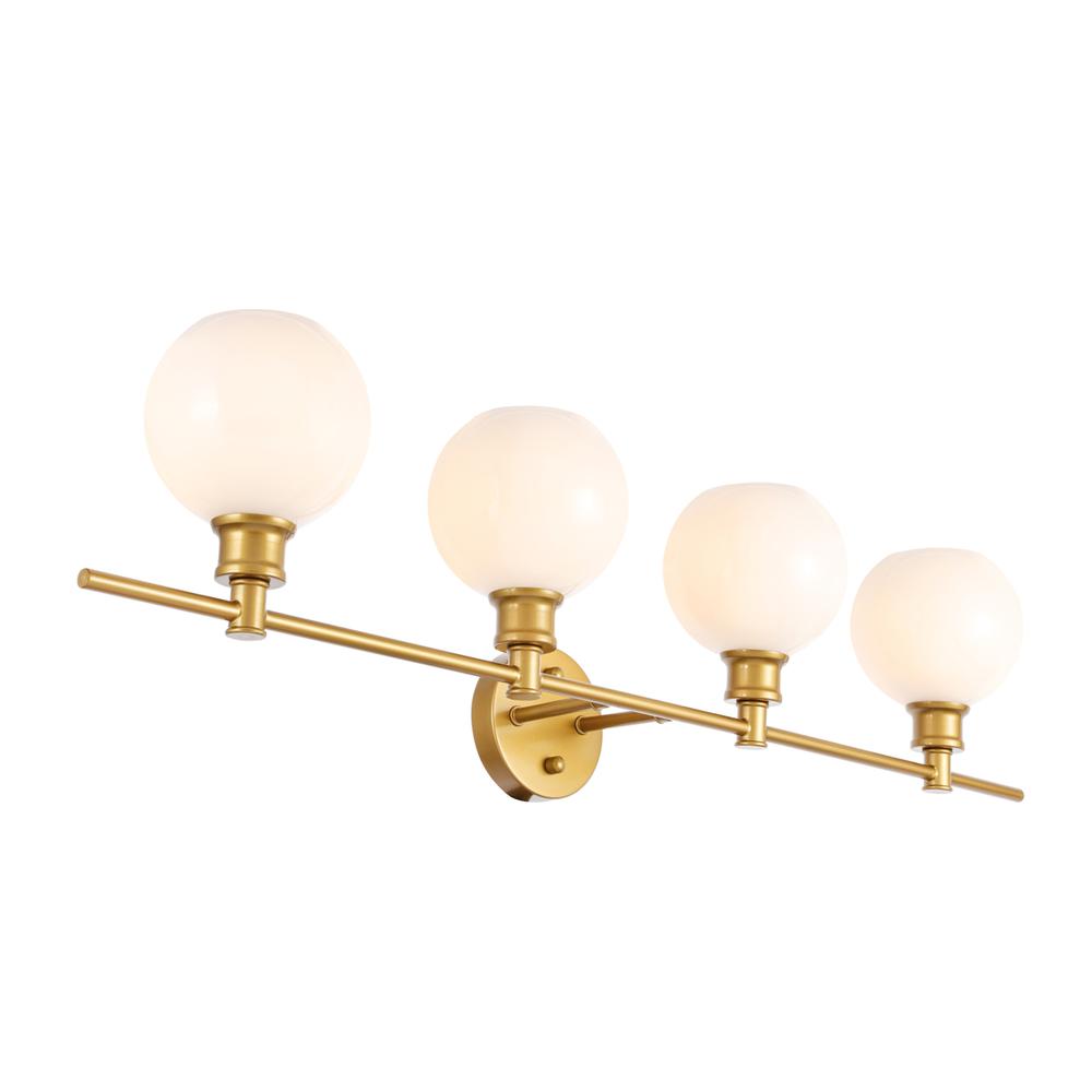 Collier 4 light Brass and Frosted white glass Wall sconce. Picture 7