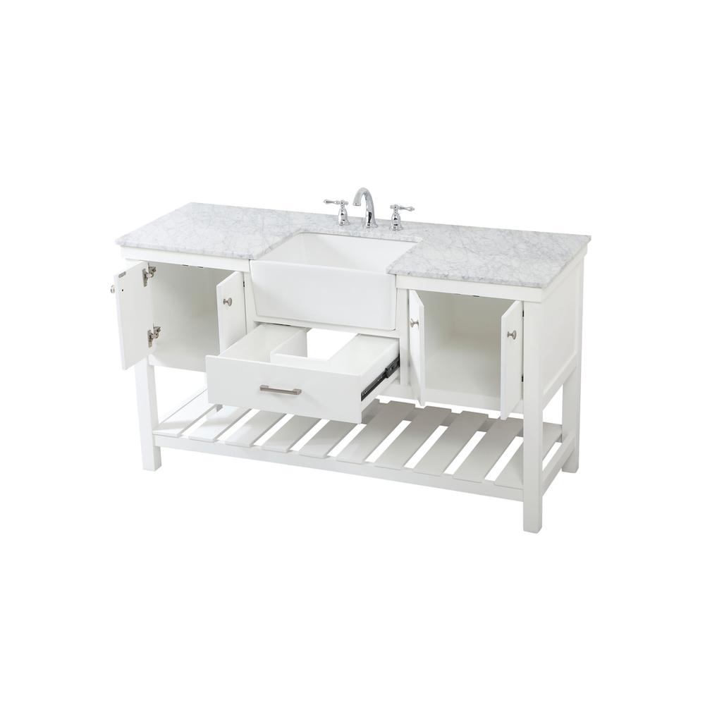 60 inch Single bathroom vanity in white. Picture 9