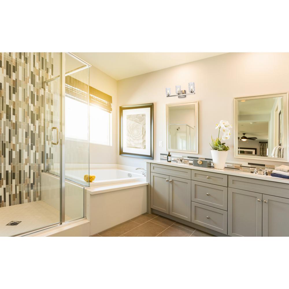 Cassie 3 lights bath sconce in satin nickel with clear shade. Picture 7