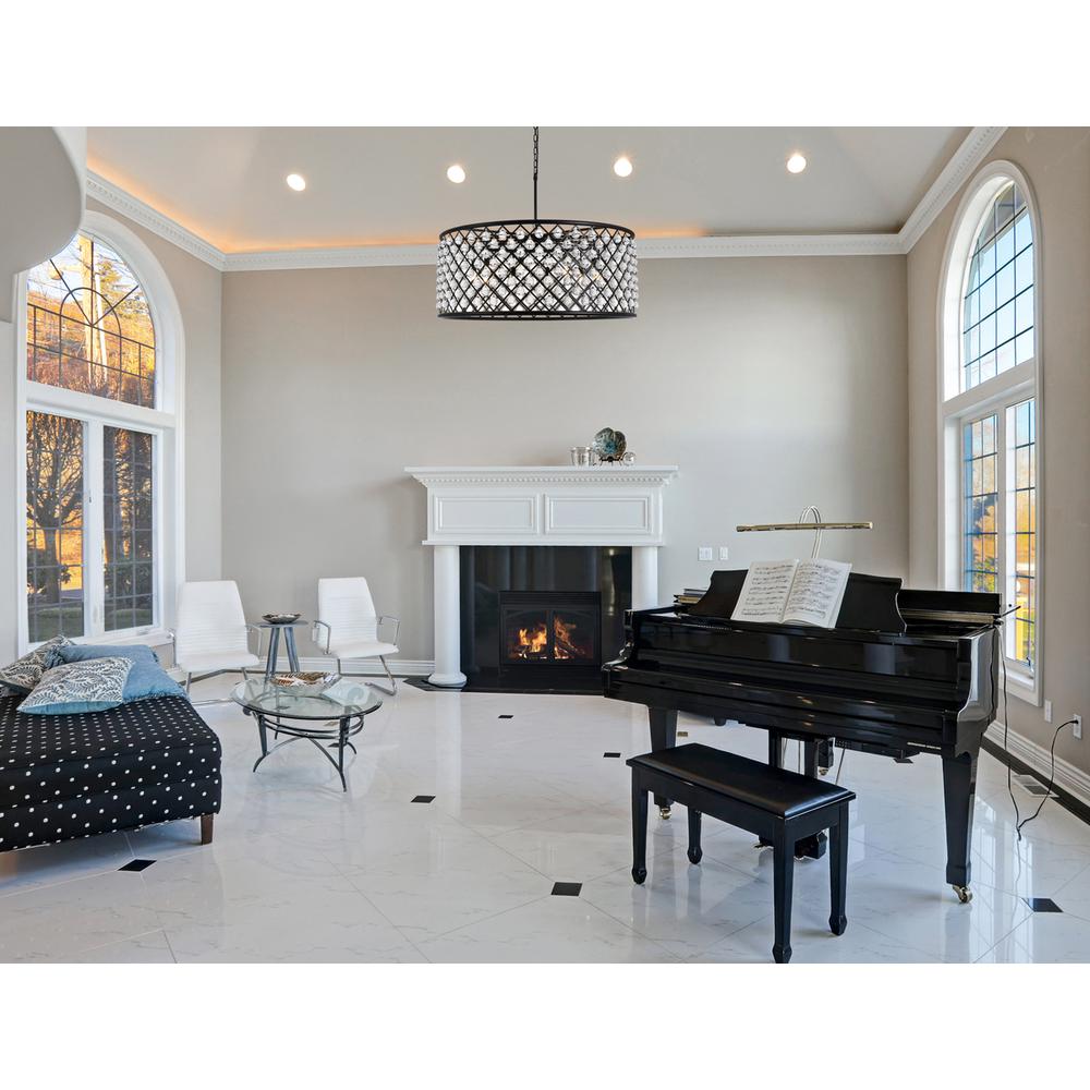 Madison 10 light Matte Black Chandelier Clear Royal Cut Crystal. Picture 7