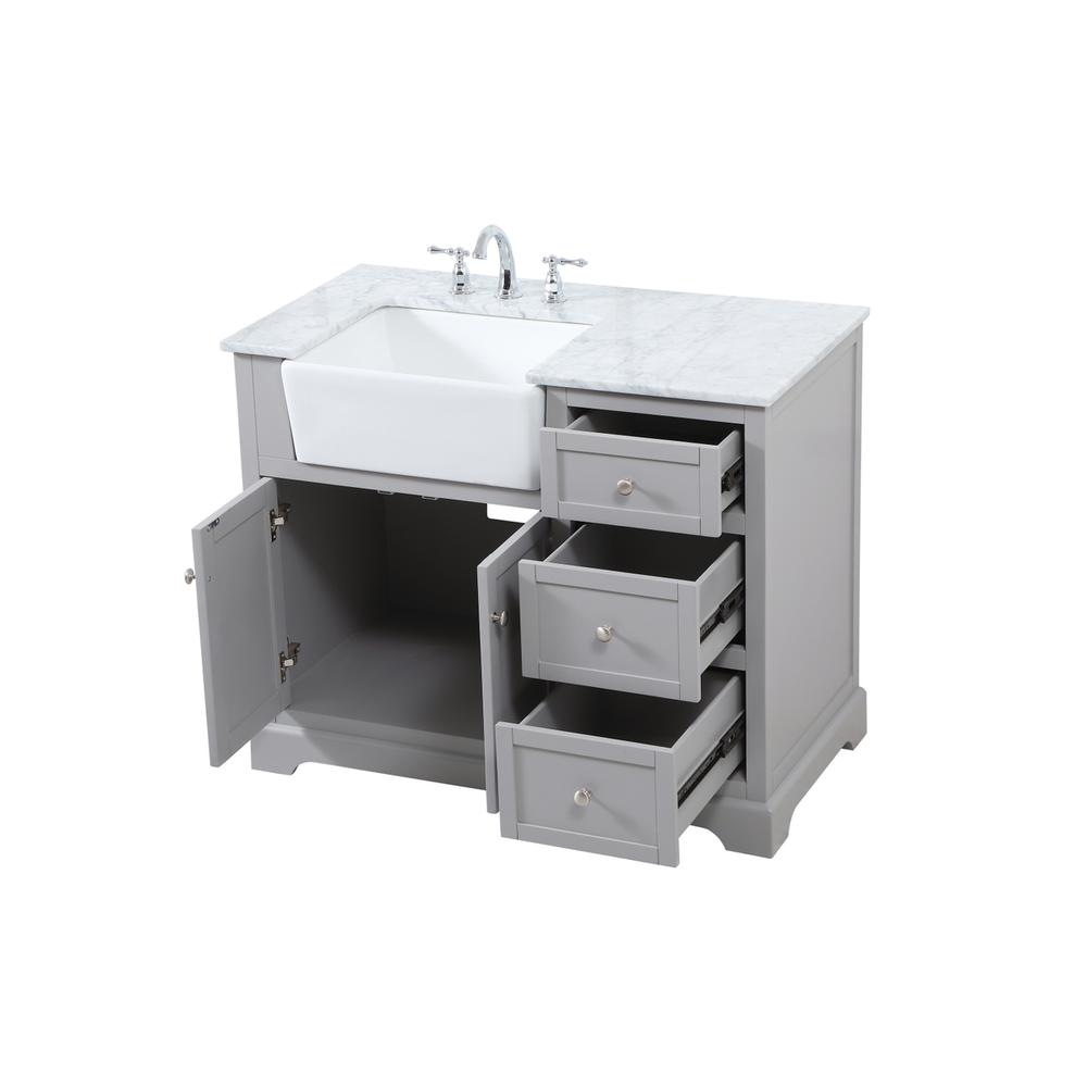 42 inch Single bathroom vanity in grey. Picture 9